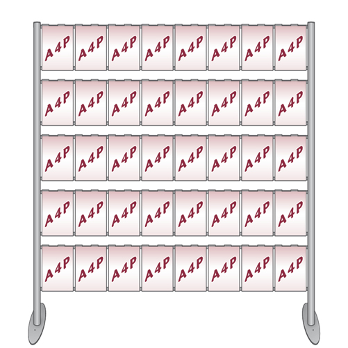 upright ladder display with 40x A4P small bases